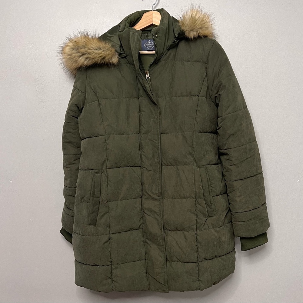 St. John’s Bay Women’s Heavyweight Puffer Jacket W/ Removable Hood Size Medium